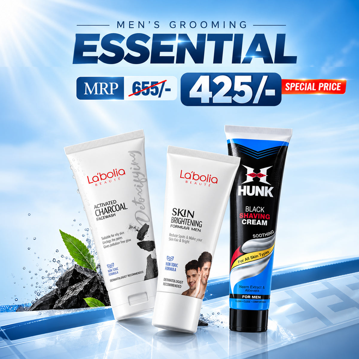 MEN'S GROOMING ESSENTIAL COMBO BY LABOLIA HUNK